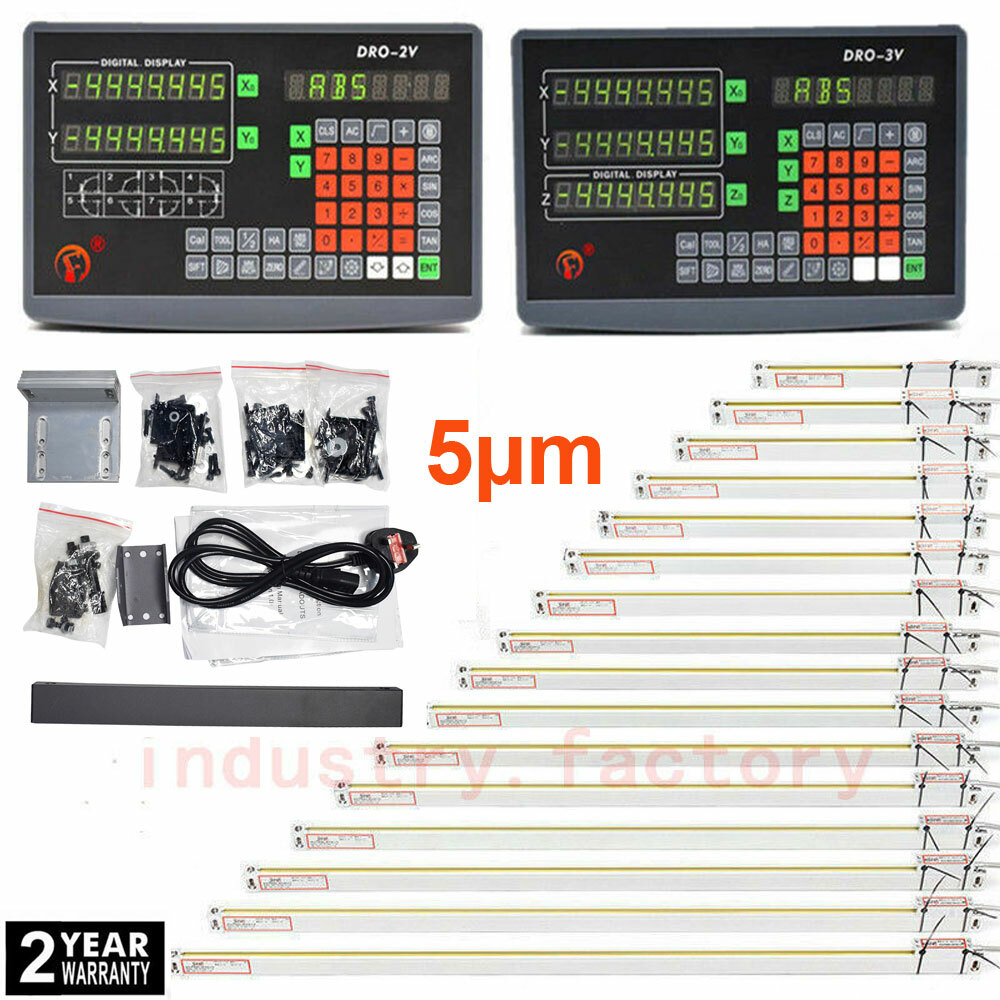 Linear Scale 100~2000mm Digital Readout DRO Display Glass Sensor for Mill Lathe