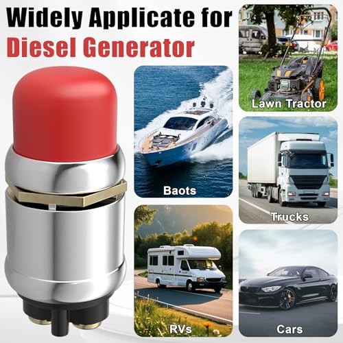 2 PCS Push Button Starter Switch 12V 50A, Waterproof Momentary Start red-2