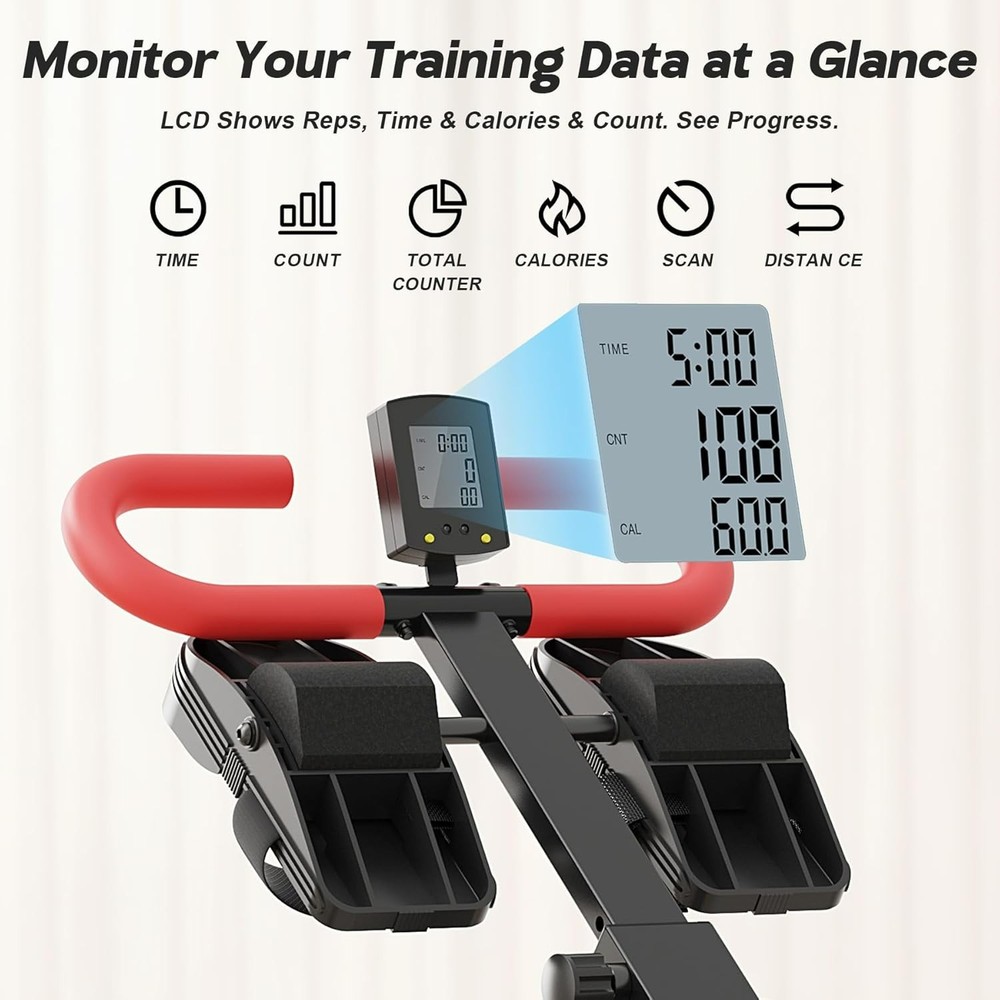 WARMOUNTS Rowing Machine, 4 in 1 Adjustable Ab Machine with 4 Level... Fast Ship