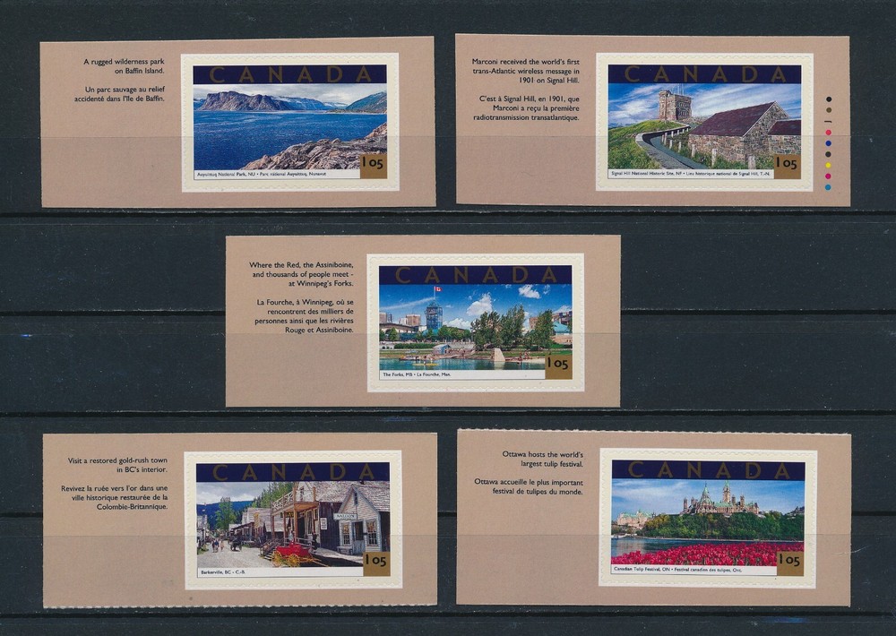 Canada   1904a-e MNH, Tourist Attractions, 2001