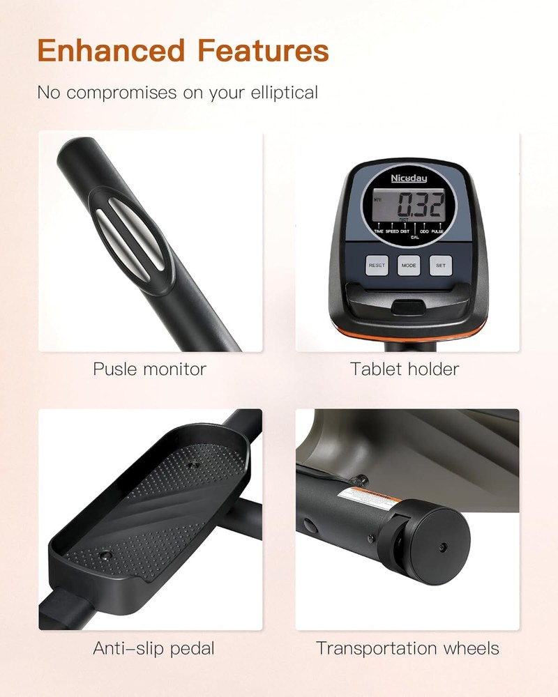 Elliptical Machine, Elliptical Exercise Machine with Hyper-Quiet Magnetic system