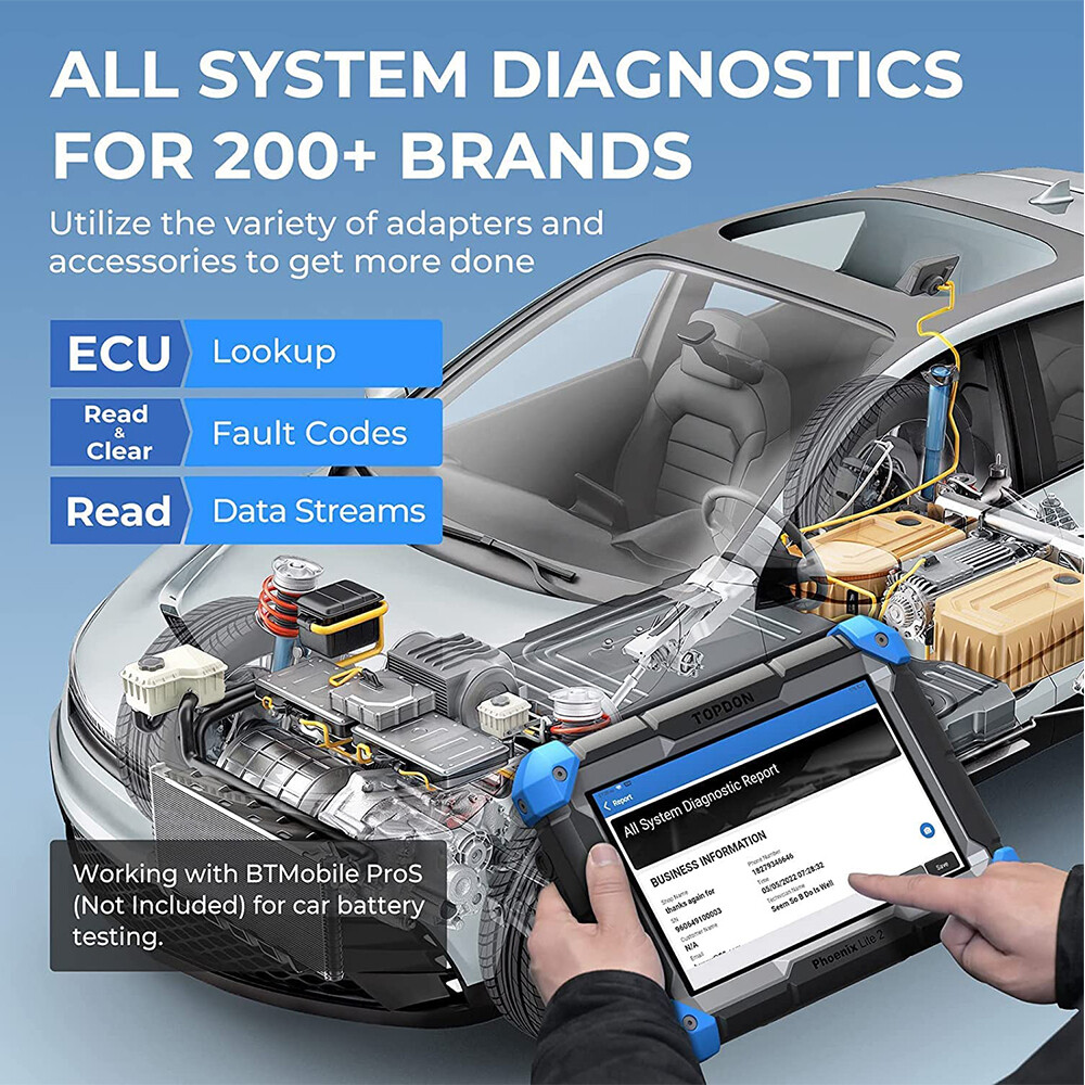 TOPDON Phoenix Lite 2 Bi-directional OBD2 Scanner Diagnostic Tool Key Coding