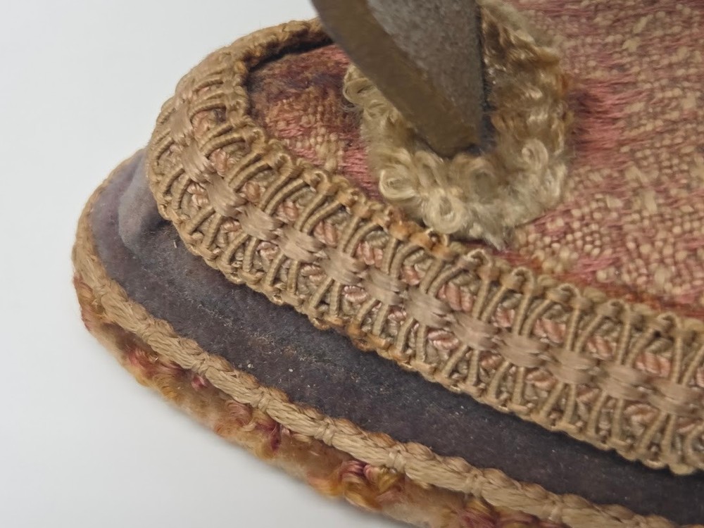 Victorian Sad Iron With Fabric Covered Base Ornate Handle Decorative