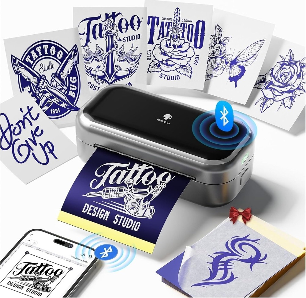 Phomemo TP31 Tattoo Stencil Printer Mini Tattoo Printer w/ 30pcs Transfer Paper