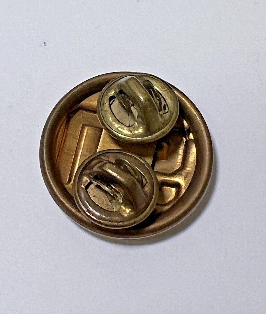 Single US Brass Collar Device Hollow Back 1" Pin Back
