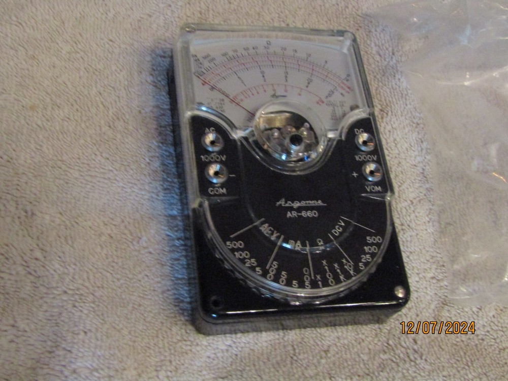 Vintage Argonne Test Volt Ohm VOM Meter AR-660 NOS Front Meter & Top Case ONLY