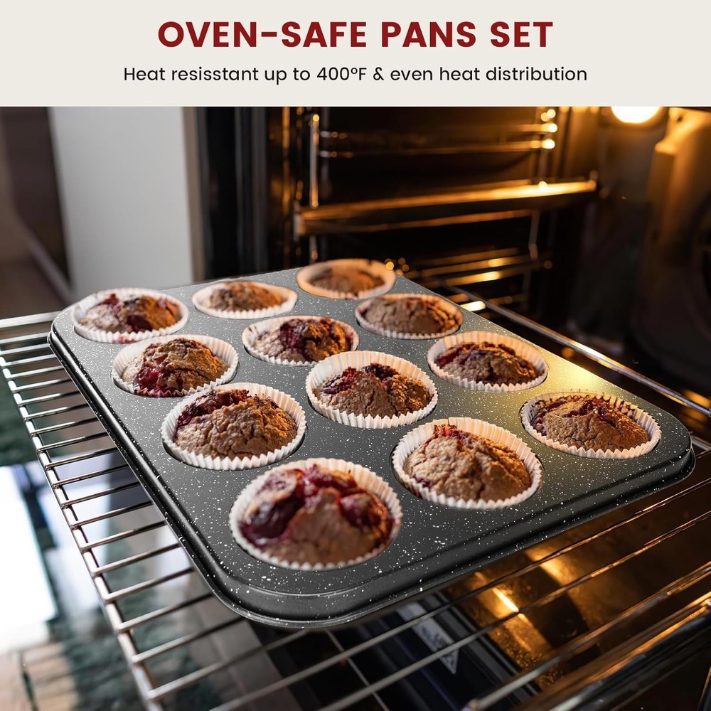 10-Piece Baking Pans Set Bakeware Sets Nonstick Baking Set Oven Cooking