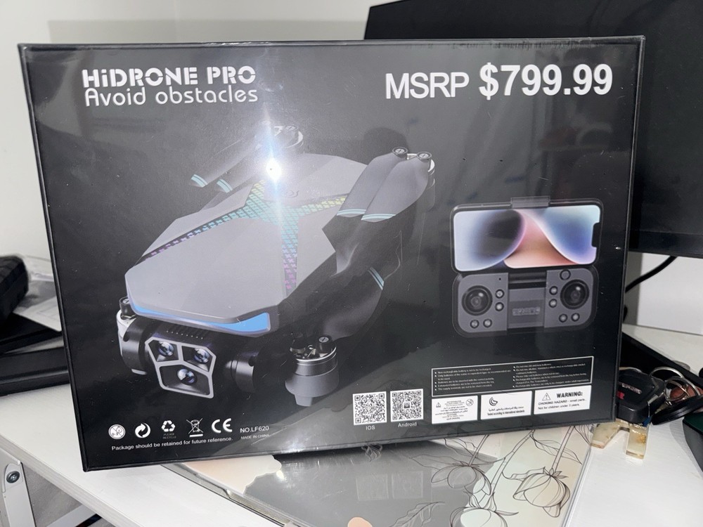 HIDRONE PRO Quadcopter Drone Black with Obstacle Avoidance and Remote Controller