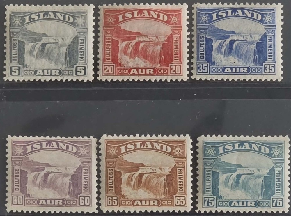 ICELAND Complete Set Gullfoss 1932 MNH