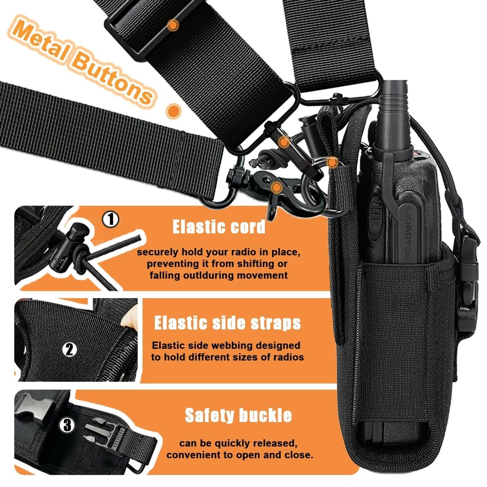 2 Pack Firefighter Radio Strap and Holder with Sway Strap Bundle Set, Adjustm...