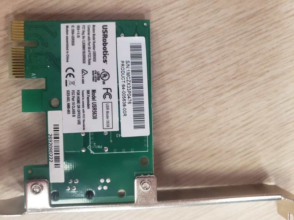 USRobotics USR5638 Fax Dial-Up Modem 56 Kbps PCIe