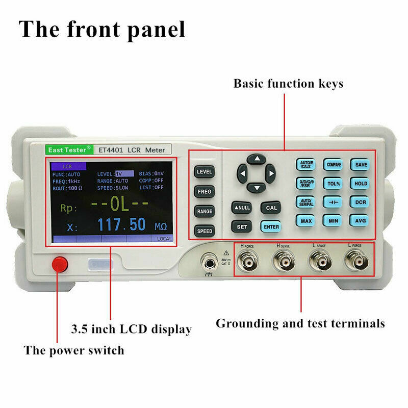 Digital Bridge Desktop LCR Tester DCR Frequency Capacitance Resistance Meter