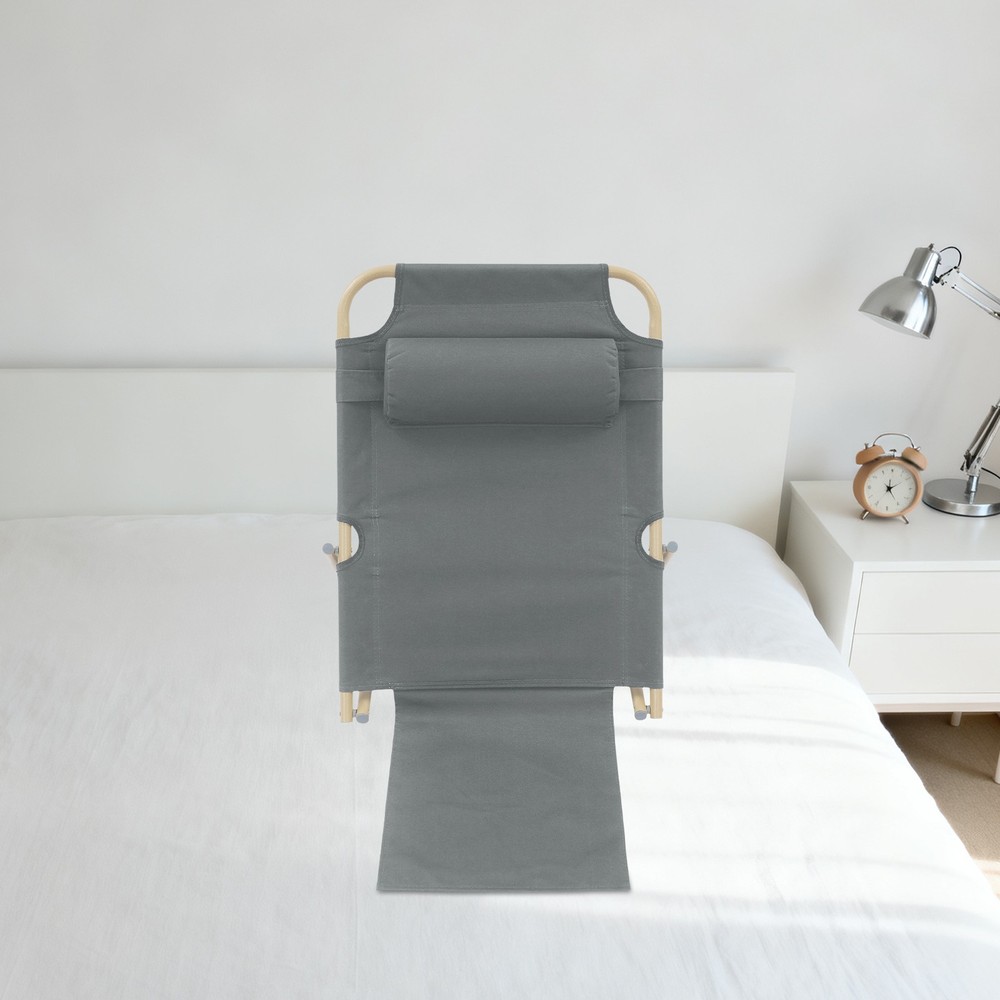 Modern Folding Adjustable Sit up Back Rest Portable Lifting Bed Backrest Grey US