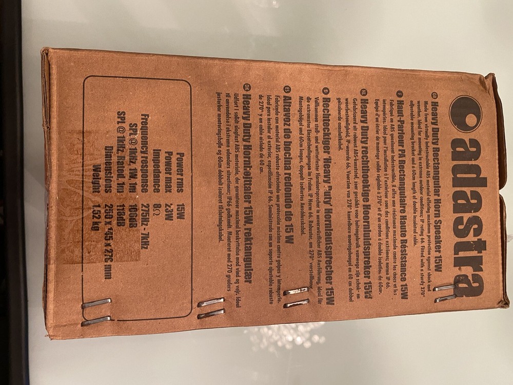 Adastra, Heavy Duty Rectangular Horn Speaker 15W, 8Ohm NIB