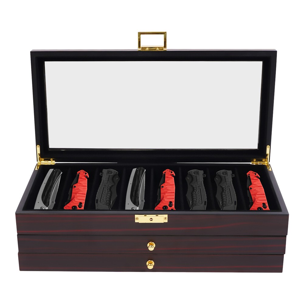Knife Display Case, Knife Storage Box, 3-Tier Knife Display Case Organizer