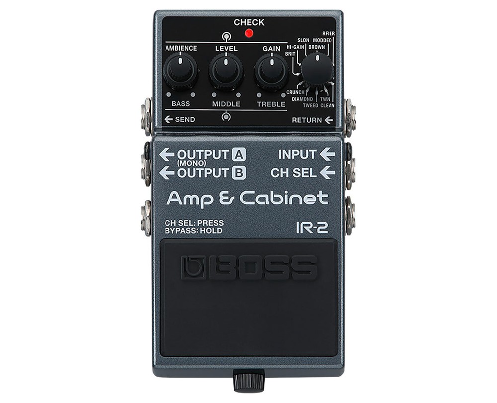 Boss IR-2 Amp & Cabinet Simulator Pedal + 2x Gator Patch Cable 3 Pack