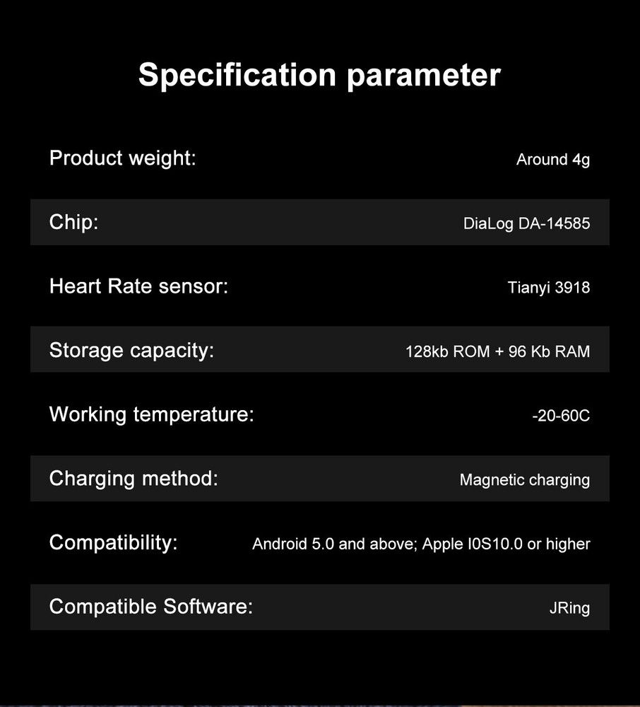 SR08 Mini Smart Ring Display Screen Touch Sensing IP68 HR Blood Oxygen cg