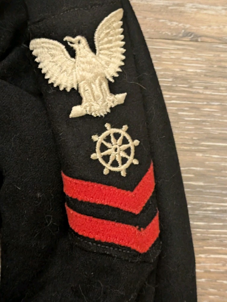 Vintage WW2 US Navy Naval Wool Uniform Pullover Top Crackerjack Sailor