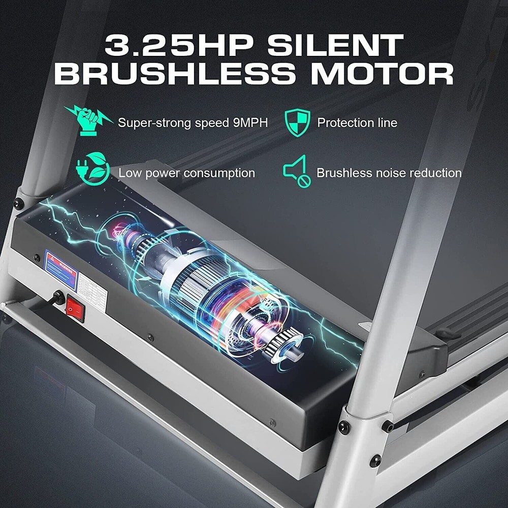 Foading Design Treadmill 3.25HP Powerful Electric Treadmill Large w.LCD Display)