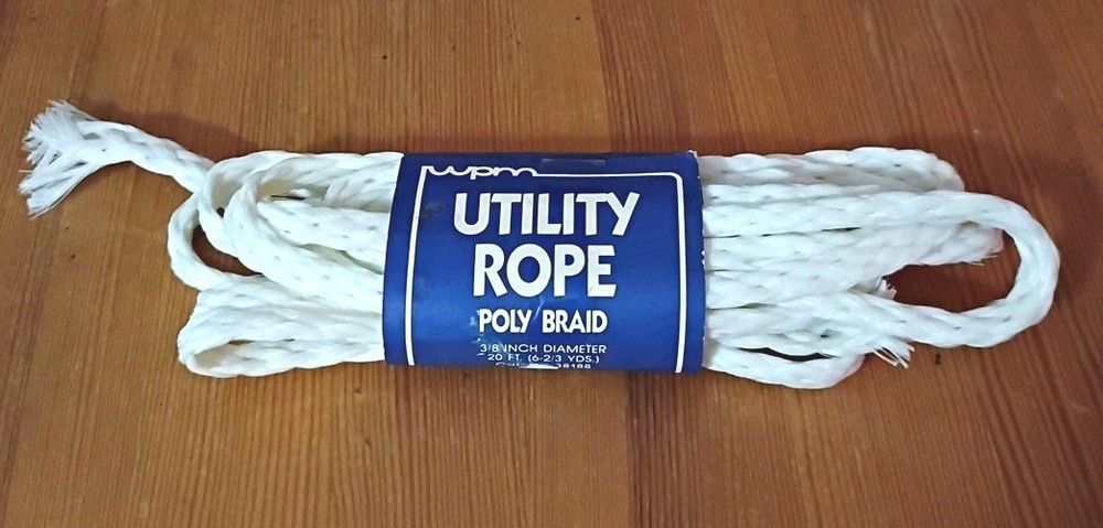 20 Ft 3/8" UTILITY ROPE POLY BRAID Nylon Strong Polyester Cord Clothesline Flag