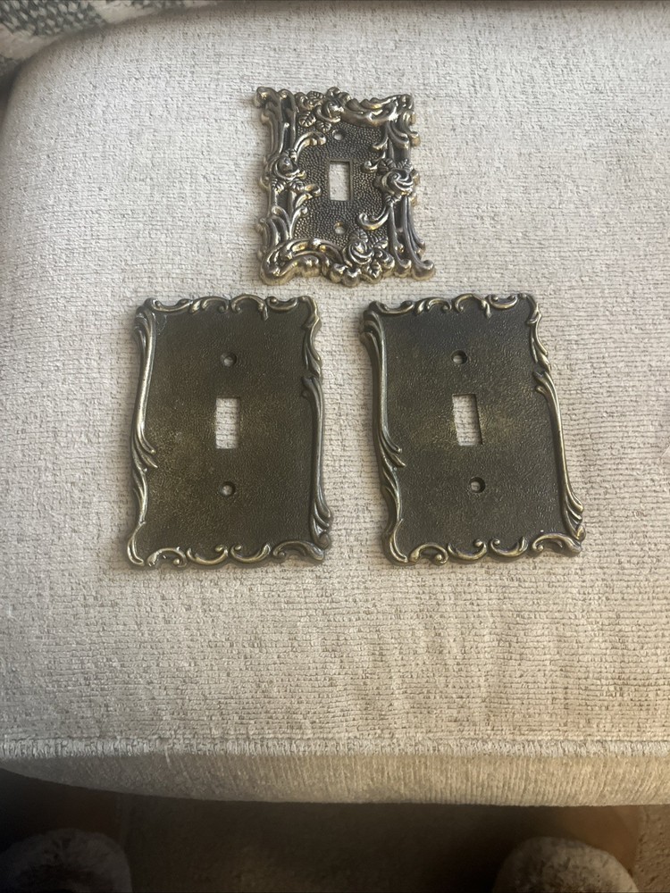 1960s switch plates mcm brass with screws