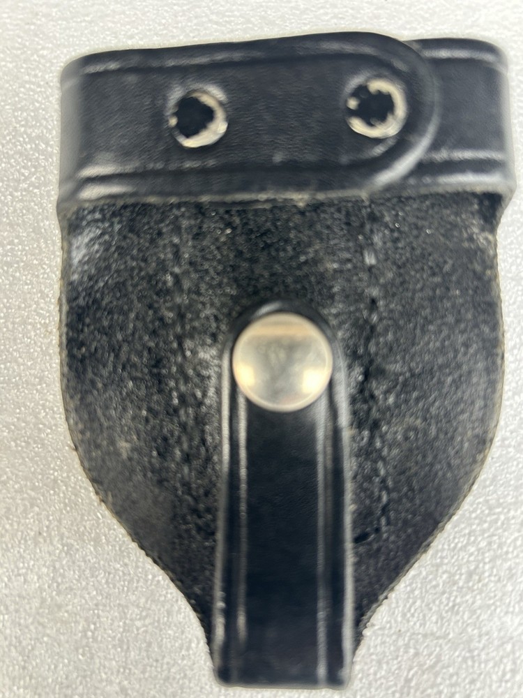Black Leather Handcuff Carrier For Police, Security
