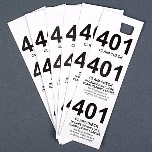 Winco Coat Checks, White, 500 Per Box, Medium Medium, White