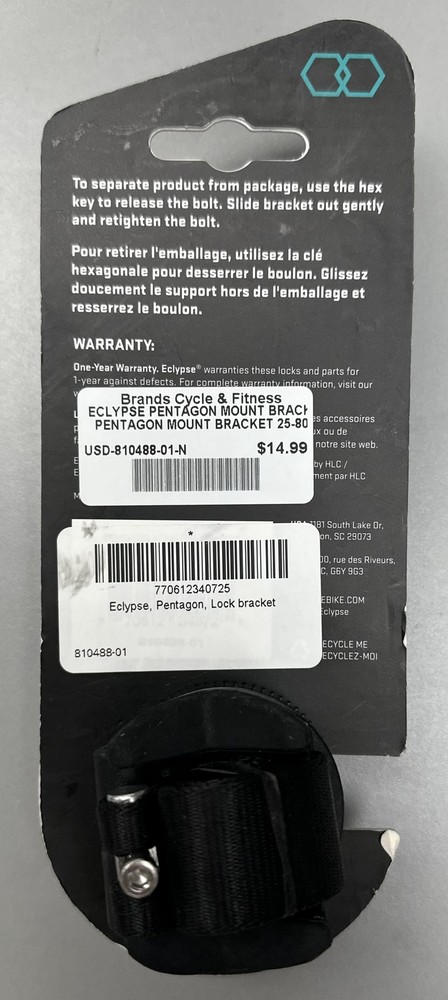 Eclypse, Pentagon, U-Lock Bracket, Black