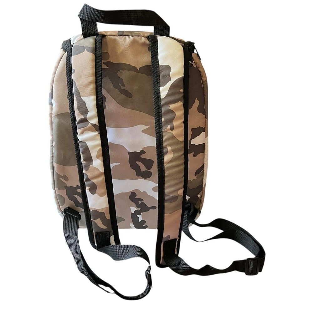 LS2 Helmets Storage Backpack Brown Camouflage Zip Closure Outer Pocket