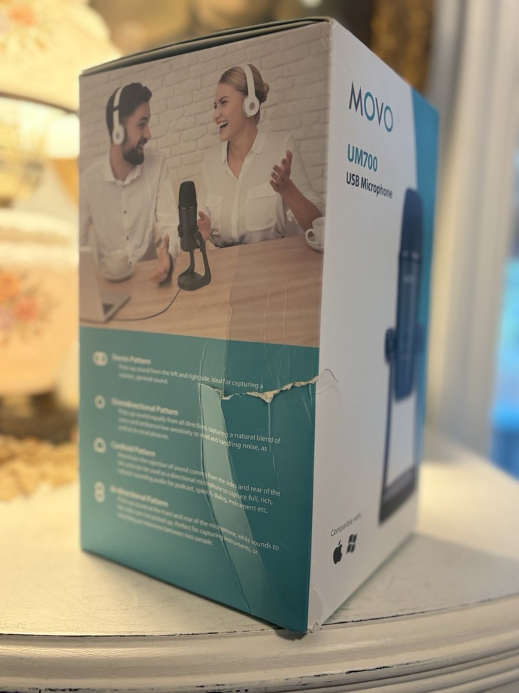 Movo UM700 Desktop USB Microphone for Computer with Stand & Four Pickup Patterns