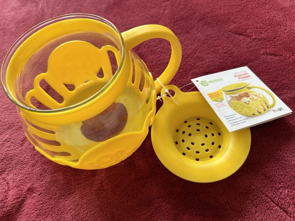 Ecolution Patented Micro-Pop Microwave Popcorn 1.5-Quart Snack Size, Yellow