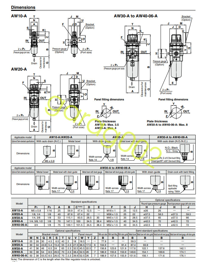 SMC AW20-02BE-B Pressure Reducing Regulator New