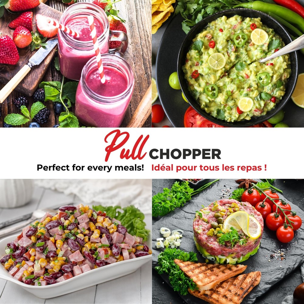 Starfrit Pull Chopper - Manual Food Processor, 3-Blade System