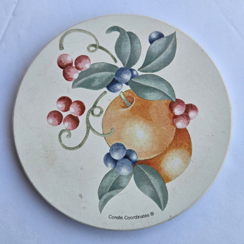 Corelle Coordinates ABUNDANCE Stoneware Drink Beverage Coasters 6Pc Set