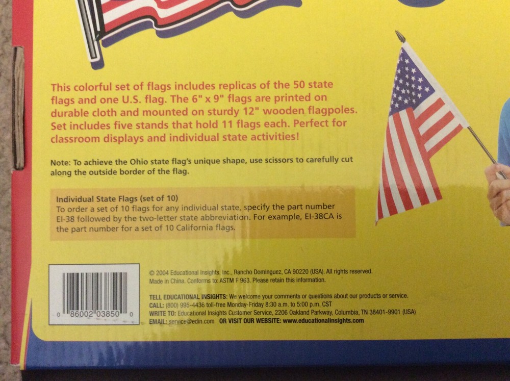 New Educational Insights 51 Cloth Flags State Flags 6” X 9“