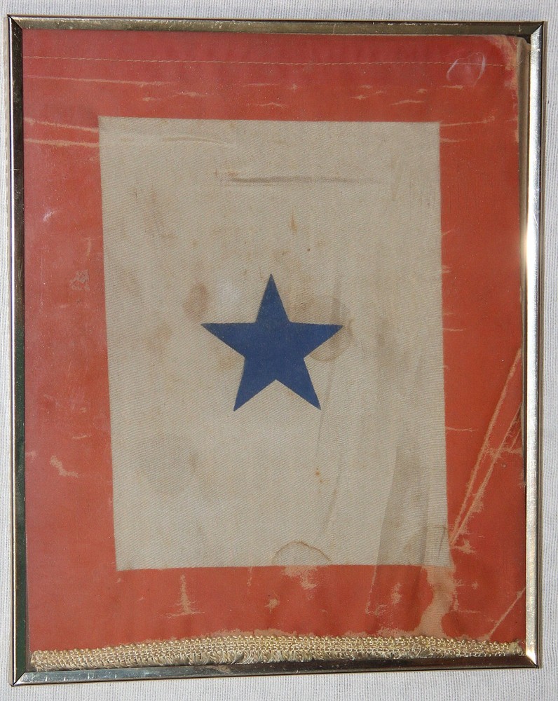 ORIGINAL WWII UNFRAMED SON IN SERVICE WINDOW BANNER