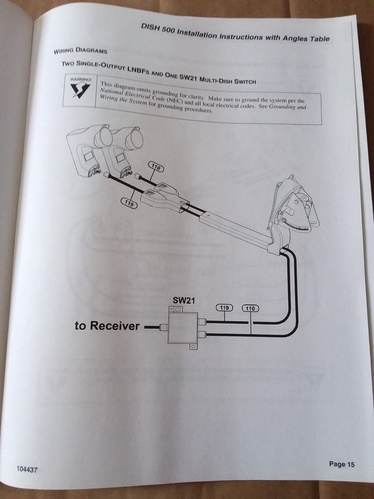 Dish 500 Installation Instructions with Angles Table - Used