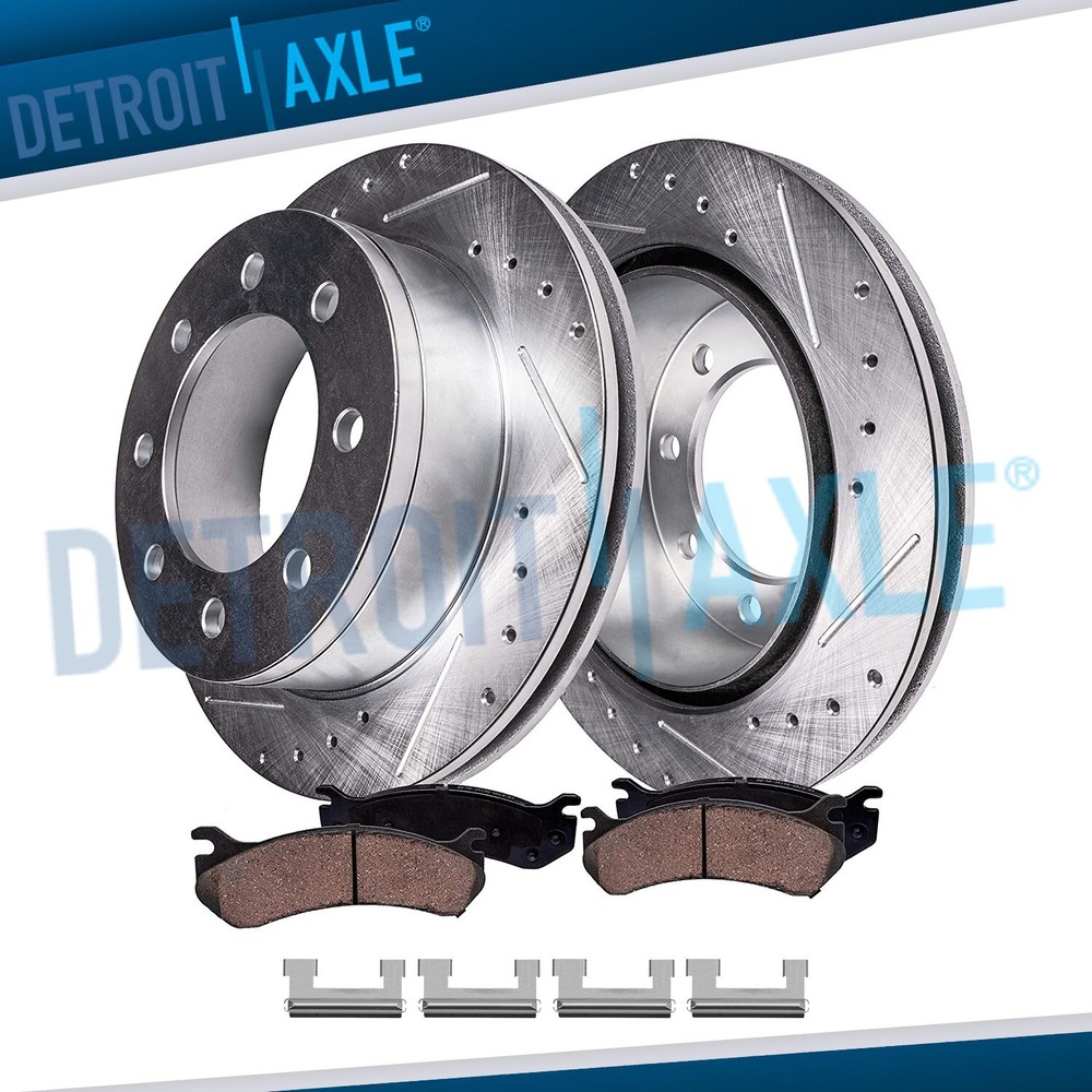 Front Drilled Rotor Ceramic Brake Pad for Sierra Silverado Express Savana 3500