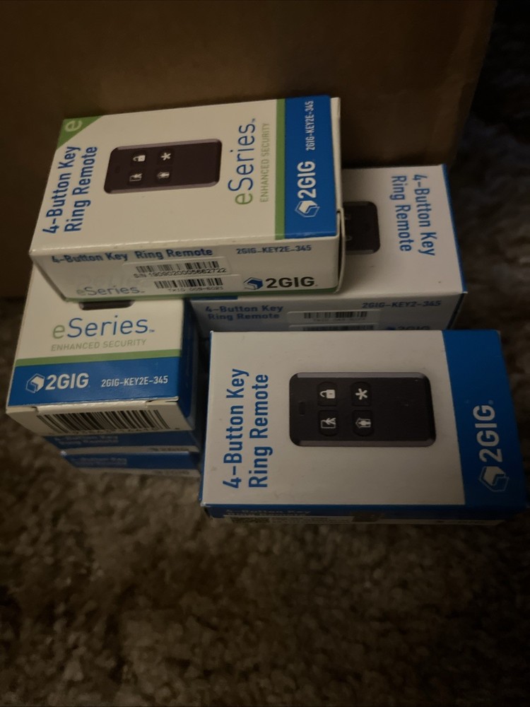 2GIG Encrypted Home Security 4‐Button Remote Keyfob 2GIG-KEY2-345