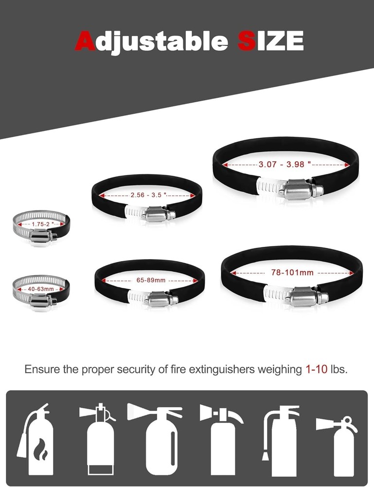Adjustable Fire Extinguisher Mount, Easy Install on Roll Bar/ Cage Fire Extin...