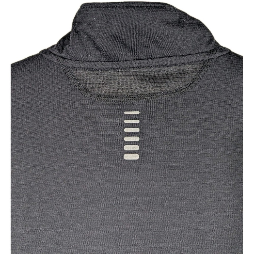 Under Armour Run Running Shirt Mens Large Fitted Pullover Black Track Training