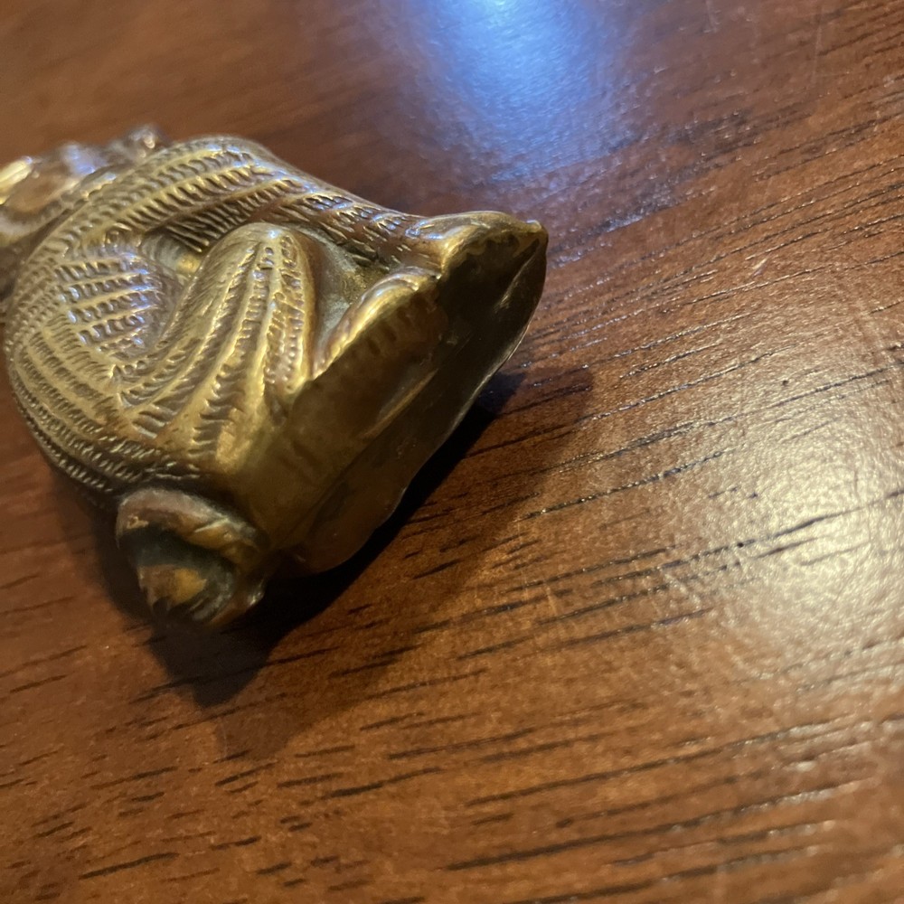 Antique Brass Sitting Dog Match Safe
