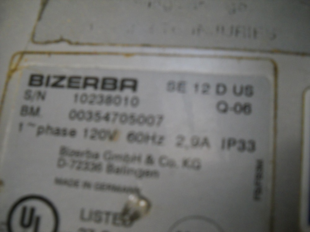 BIZERBA SE 12 D MEAT SLICER PARTS