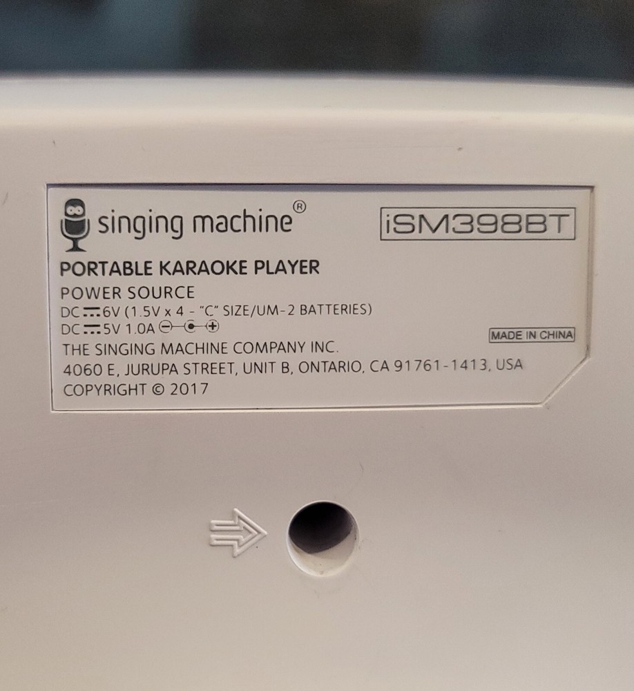 The Singing Machine iSM398BT Tabeoke PORTABLE Bluetooth KARAOKE Singing Machine