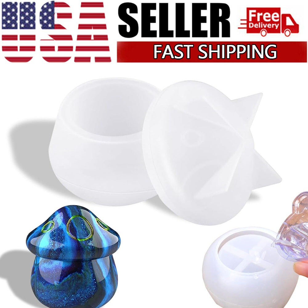 Silicone Resin Casting Mold 3D Mushroom Storage Box Epoxy Craft Mould DIY Tools