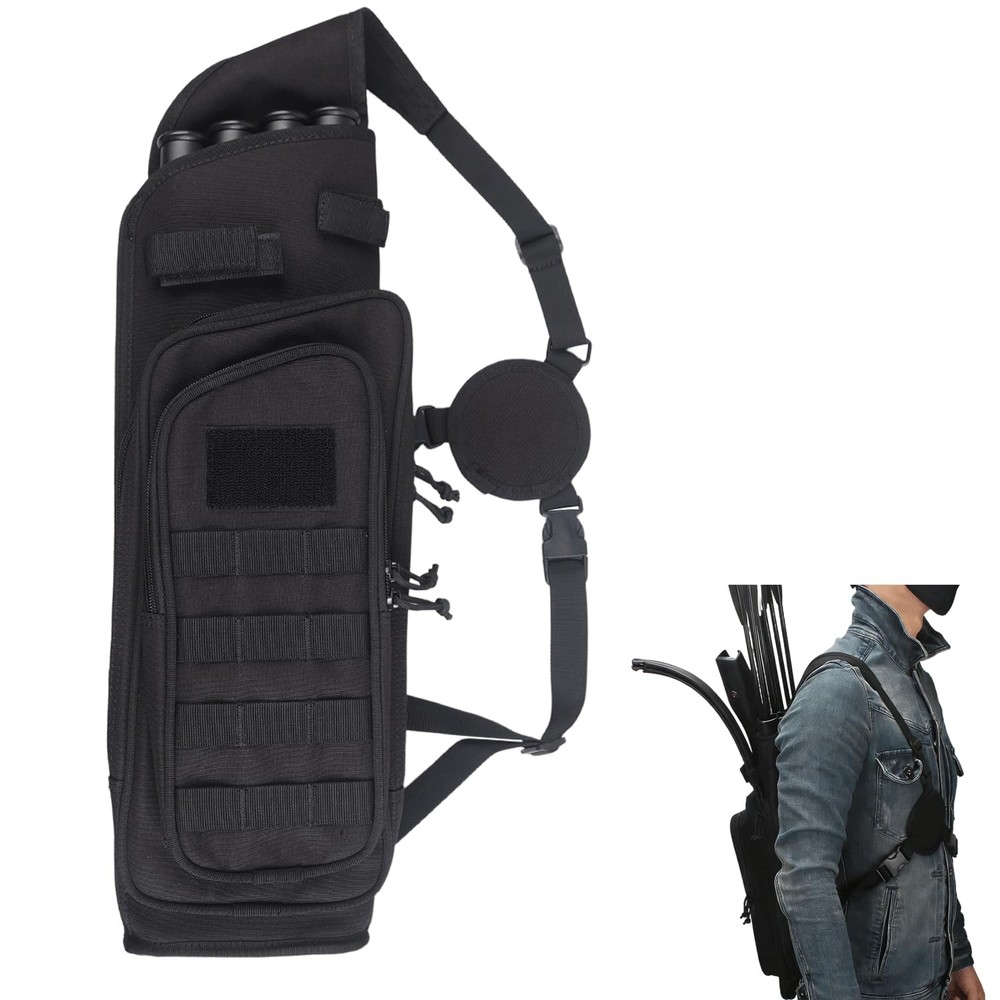 XTACER Multi-Function 4-Tubes Back Field Quiver Training Archery Arrow Black