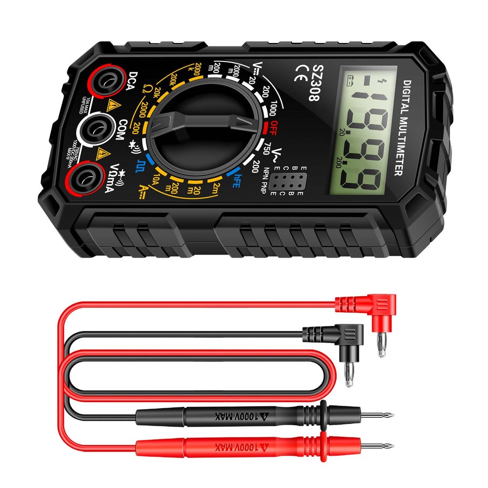Digital Multimeter Voltmeter Ammeter for AC DC Voltage Current and HFE Test