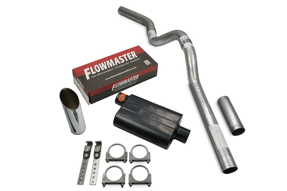 Chevy Avalanche 01-06 3" Single Exhaust Kit C Exit Flowmaster Super 44 SW Tip