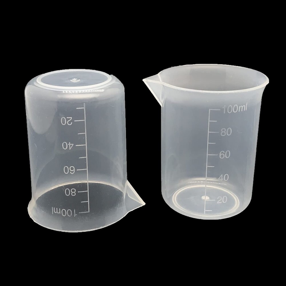 8 Pcs Epoxy Mixing Cups, 100ml/3.4oz Plastic Graduated Cup Clear Measuring Cu...