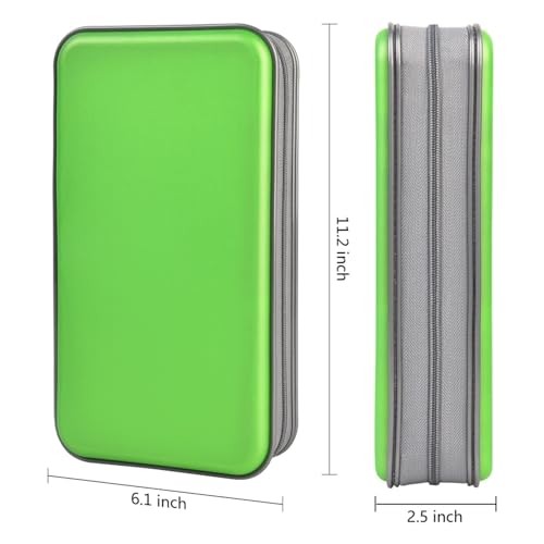 CD Case Hard Plastic CD Holder Protective DVD Disc Storage 96 Capacity Green